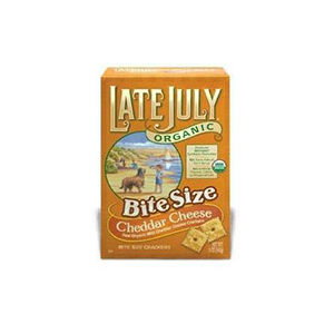 Late July Organic Bite Size Cheddar Cheese Crackers
